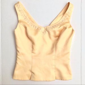 Alexia Design Yellow Deep-V Evening Top